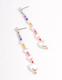 Gold Bead Heart Drop Earrings - link has visual effect only