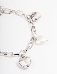 Rhodium Puffy Heart Bracelet - link has visual effect only