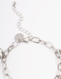 Rhodium Puffy Heart Bracelet - link has visual effect only