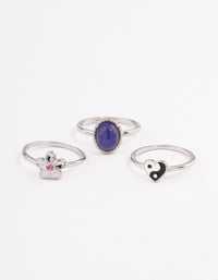 Rhodium Mood Multi Pack Ring - link has visual effect only