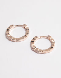 Rose Gold Diamante Row Huggie Earrings - link has visual effect only