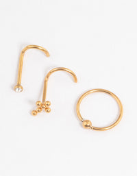 Gold Plated Surgical Steel Cross Nose Pack - link has visual effect only