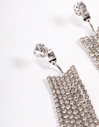 Rhodium Front & Back Cupchain Drop Earrings - link has visual effect only