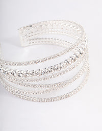 Silver Criss Cross Cupchain Cuff Bangle - link has visual effect only