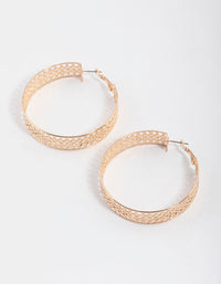 Gold Stamp Hoop Earrings 50mm - link has visual effect only