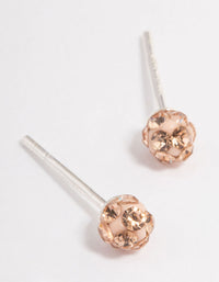 Sterling Silver Silk Pave Ball Stud Earrings - link has visual effect only