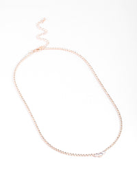 Rose Gold Cupchain Diamante Necklace - link has visual effect only