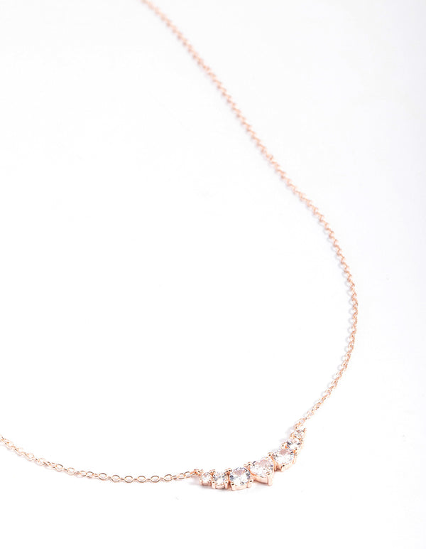Gold Diamante Curve Bar Necklace