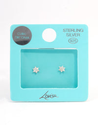 Sterling Silver Cubic Zirconia Flower Stud Earrings - link has visual effect only