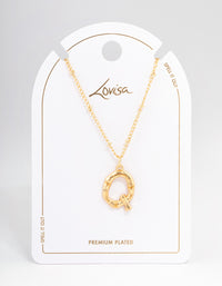 Letter 'Q' Gold Plated Bamboo Initial Necklace - link has visual effect only
