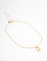 Letter 'D' Gold Plated Bamboo Initial Necklace - link has visual effect only