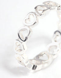 Silver Alternating Heart Ring - link has visual effect only