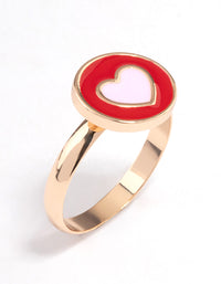 Gold Circled Heart Ring - link has visual effect only