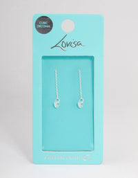 Sterling Silver Cubic Zirconia Heart Threader Earrings - link has visual effect only