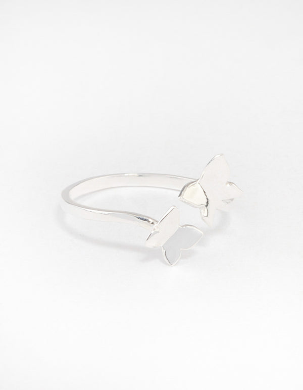 Sterling Silver Double Butterfly Ring