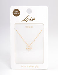 Gold Plated Sterling Silver Marquise Flower Cubic Zirconia Necklace - link has visual effect only