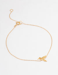 Gold Plated Sterling Silver Origami Bird Bracelet - link has visual effect only