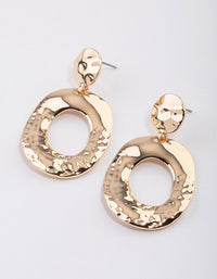 Gold Textured Oval Drop Earrings - link has visual effect only
