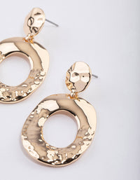 Gold Textured Oval Drop Earrings - link has visual effect only