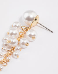 Gold Cascading Pearl Drop Earrings - link has visual effect only