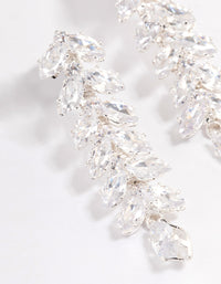 Silver Plated Marquise Cubic Zirconia Vine Drop Earrings - link has visual effect only