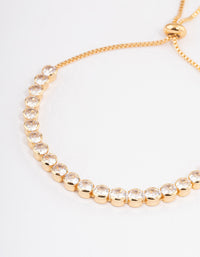 Gold Plated Round Cubic Zirconia Toggle Tennis Bracelet - link has visual effect only