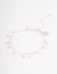 Silver Plated Pearl Droplet Bracelet - link has visual effect only