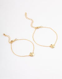 Gold Plated Heart Disc Bracelet Pack - link has visual effect only