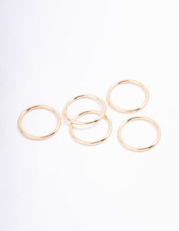 Gold Basic Smooth Ring 5-Pack - link has visual effect only
