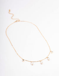 Gold Marquise Station Drop Necklace - link has visual effect only