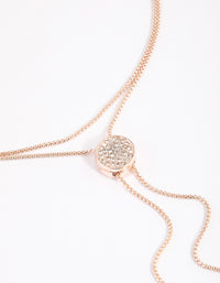 Rose Gold Diamante Adjustable Chain Necklace - link has visual effect only