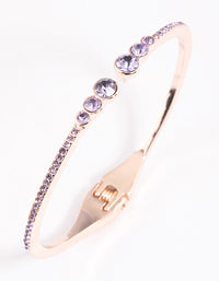 Rose Gold Circle Diamante Hang Cuff Bangle - link has visual effect only