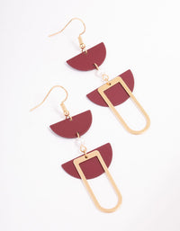 Maroon Multi Semi Circle Drop Earrings - link has visual effect only