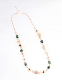 Gold Mixed Beaded Long Necklace - link has visual effect only