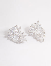 Rhodium Statement Cluster Earrings - link has visual effect only