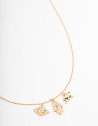 Gold Plated Cubic Zirconia Eye Elephant Necklace - link has visual effect only