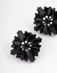 Coated Black Statement Stud Earrings - link has visual effect only