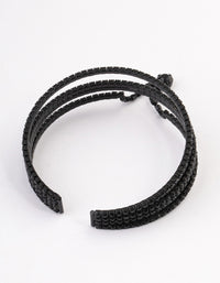 Coated Black Diamante Triangle Drop Cuff Bangle - link has visual effect only