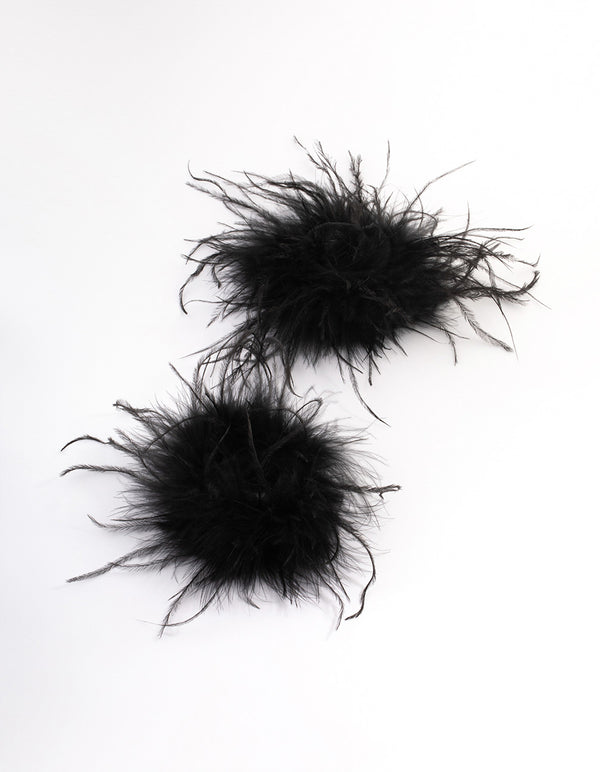 Black Fabric Feather Slapband Bracelet Pack