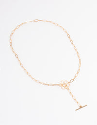 Gold Open Flower Gauge Necklace - link has visual effect only