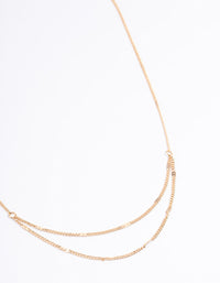 Gold Clamped Cable Double Necklace - link has visual effect only