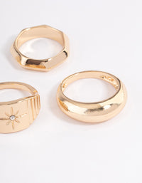 Gold Mixed Shape Star Ring 5-Pack - link has visual effect only