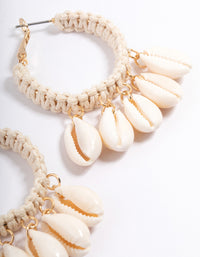 Gold Wrapped Shell Hoop Earrings - link has visual effect only