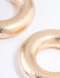 Gold Thick Round Chip Earrings - link has visual effect only