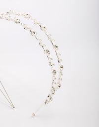 Silver Floral Diamante Headband - link has visual effect only