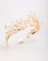Gold Flower Butterfly Crown - link has visual effect only