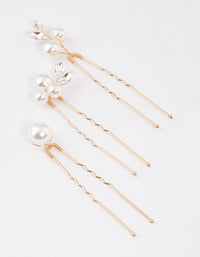 Gold Pearl Hair Pin Pack - link has visual effect only