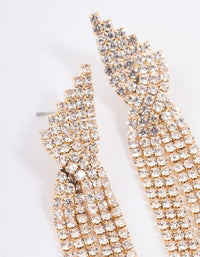 Gold Statement Strand Twisted Drop Earrings - link has visual effect only