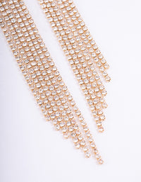 Gold Statement Strand Twisted Drop Earrings - link has visual effect only