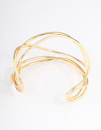 Gold Plated Organic Wire Cuff Bangle - link has visual effect only